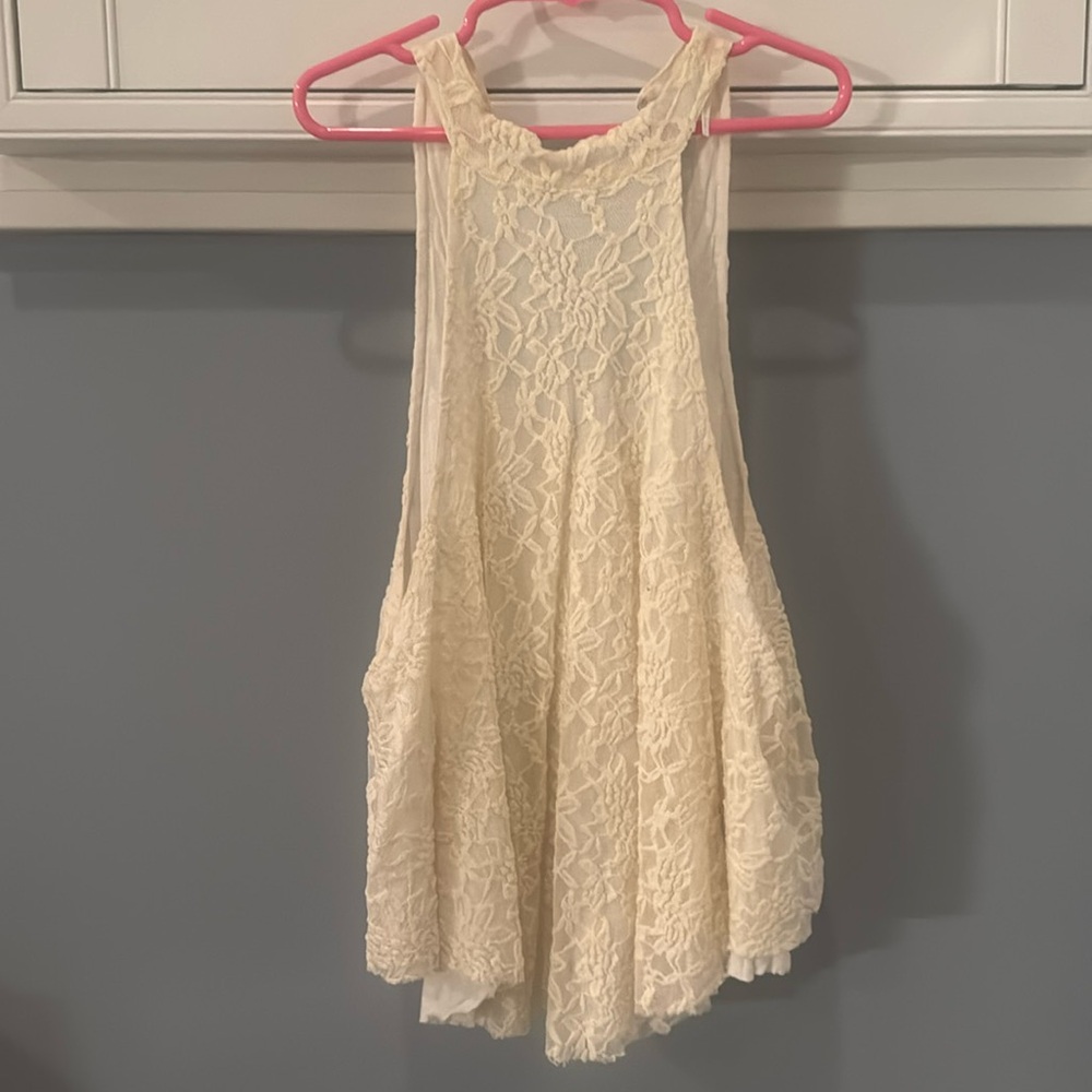 White lace halter top